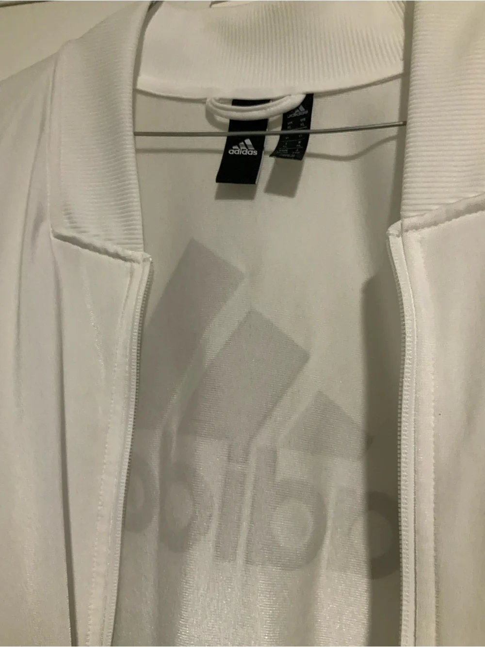 adidas Men’s White Track Jacket with Black Sleeve Stripes
